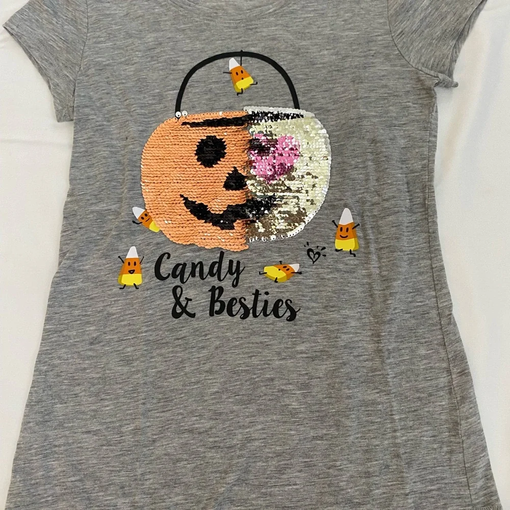 Justice size 10 Halloween shirt. Sequin.